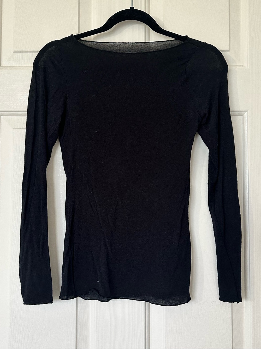 intimissimi Black Long Sleeve Slim Crew Tee